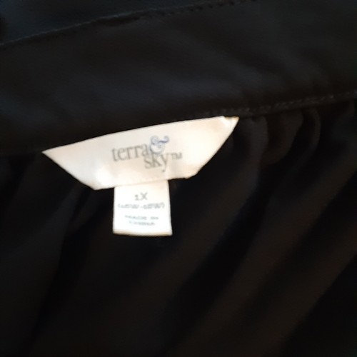 Terra & Sky sz 1X Midi Skirt Black Versatile Timeless - Picture 4 of 5