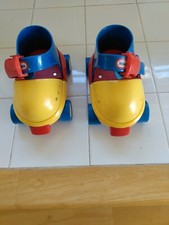 Vintage Little Tikes Kids Adjustable Roller Skates - Red Blue Yellow - EUC