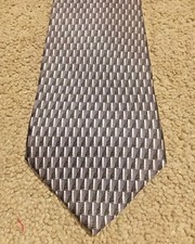Barrington 100 Silk Men's Tie Navy Blue Geometric USA