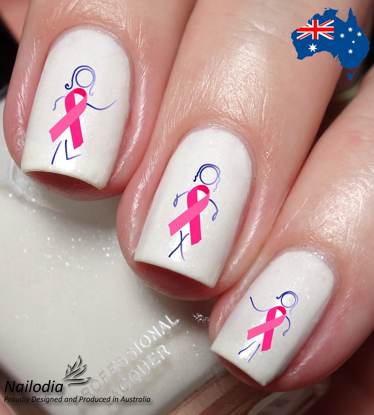 Breast Cancer awareness Pink Ribbon Nail Art Decal Sticker Water Transfer Slider