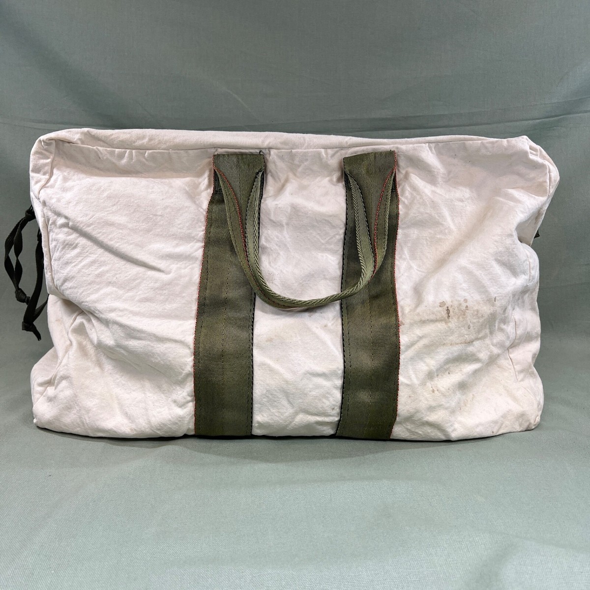 Military Aviators Kit Bag White Canvas Duffel US Army Air Force