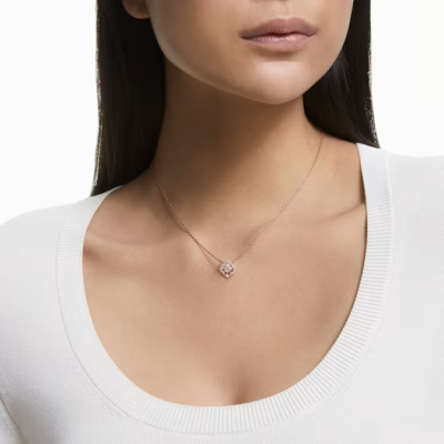 ★SWAROVSKI★Una Necklace クローバー クリスタル ネックレス Swarovski Una necklace Clover, White, Rose gold-tone plated