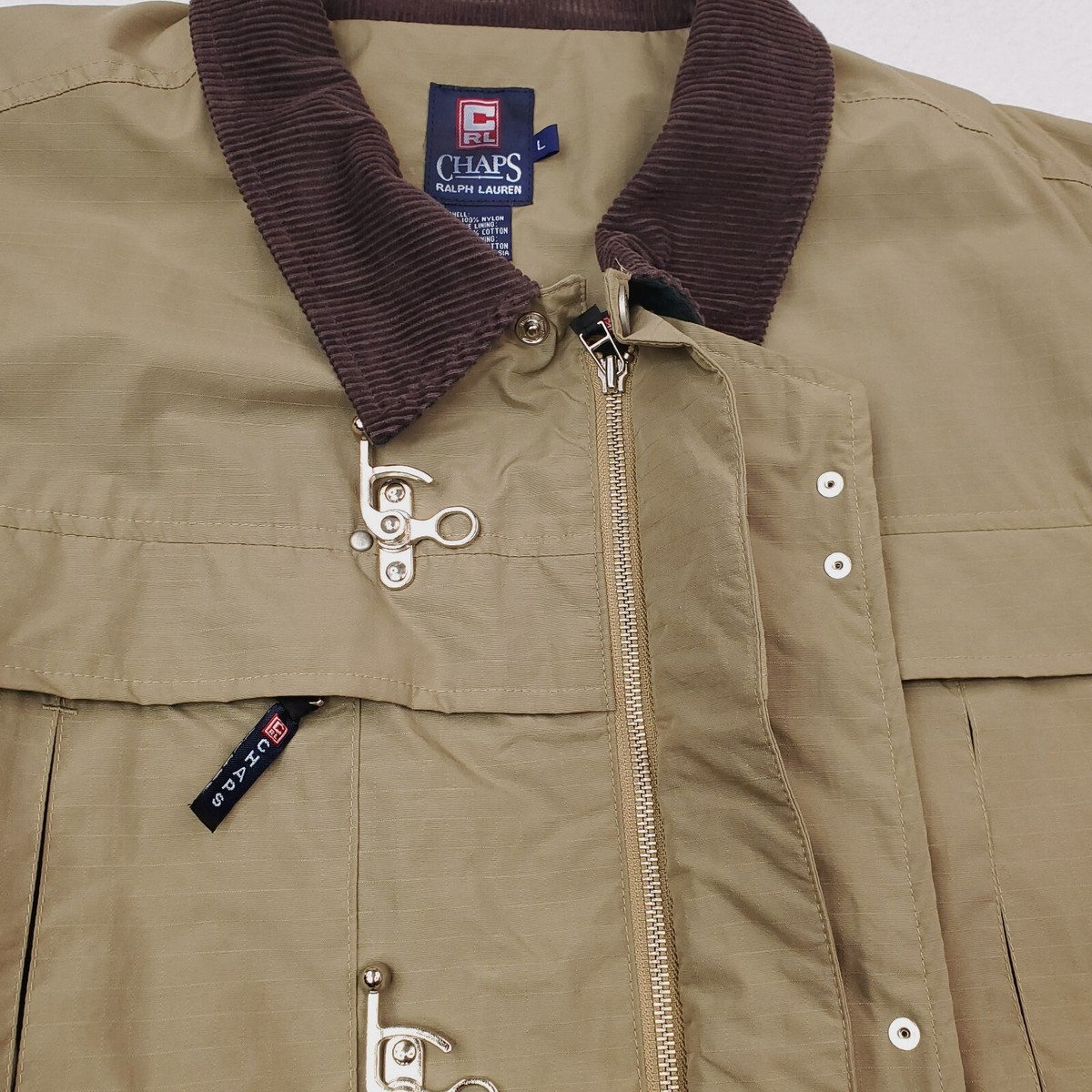 Chaps Ralph Lauren Jacket Mens Large Khaki Field Chore Barn