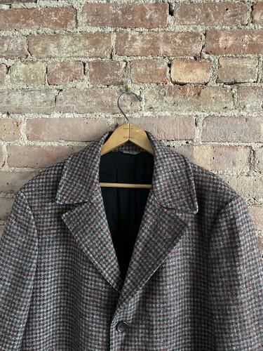 New York Industrie Men’s Tweed Top Coat, Sz 50, 100% Wool Italy - Picture 3 of 11