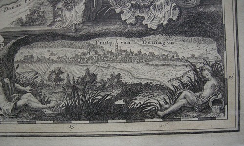 Grafschaft Oettingen Nördlingen altkolor Orig Kupferstichkarte Homann 1744 - Picture 3 of 6