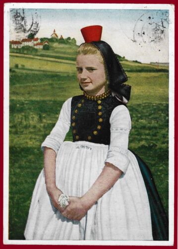 Carte postale allemande WW 2 Troisième Reich costumes traditionnels hessois 1943 - Photo 1 sur 2