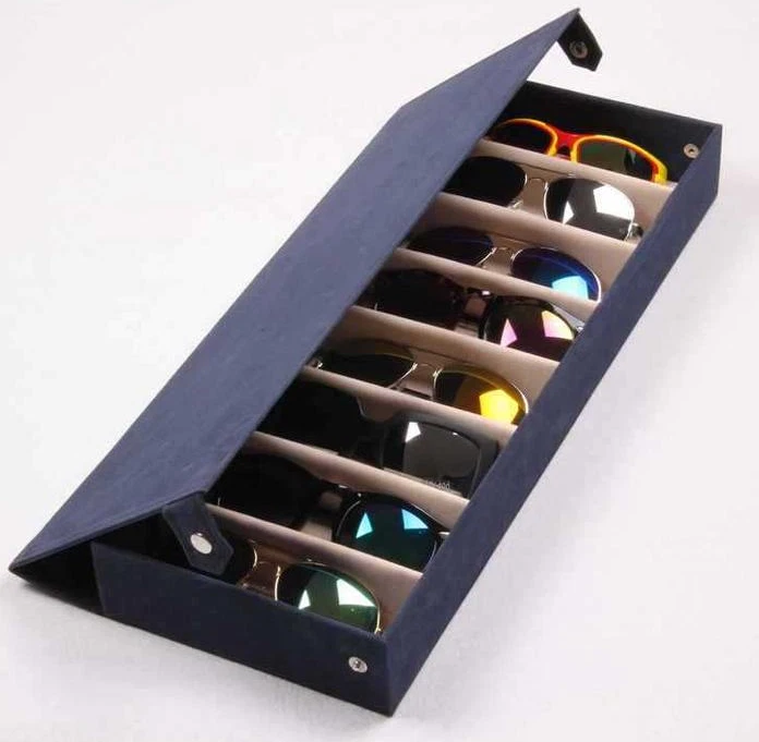 Nueva caja portátil de viaje gafas de sol gafas exhibición 8 rejilla estuche de almacenamiento caja Foto 2 de 4