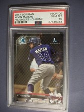 KEVIN MAITAN 2017 Bowman Chrome Prospects #100 PSA GEM MINT 10 Braves RC 1st
