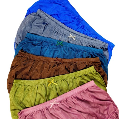 x6 Classic Nylon Silky Underwear Plus Size 2XL High Waisted Panties Briefs Smoot - Picture 7 of 8