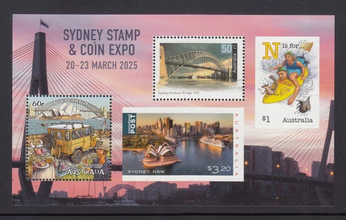 2025 Sydney Stamp & Coin Expo special perf/imperf Miniature sheet. MUH
