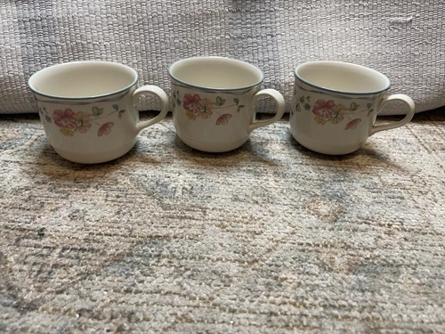 Vintage Lenox Set Of 3 Country Cottage Tea Cups