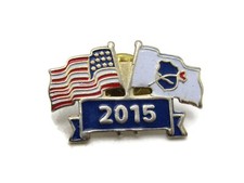 American Flag & White Flag Blue Crest 2015 Gold Tone