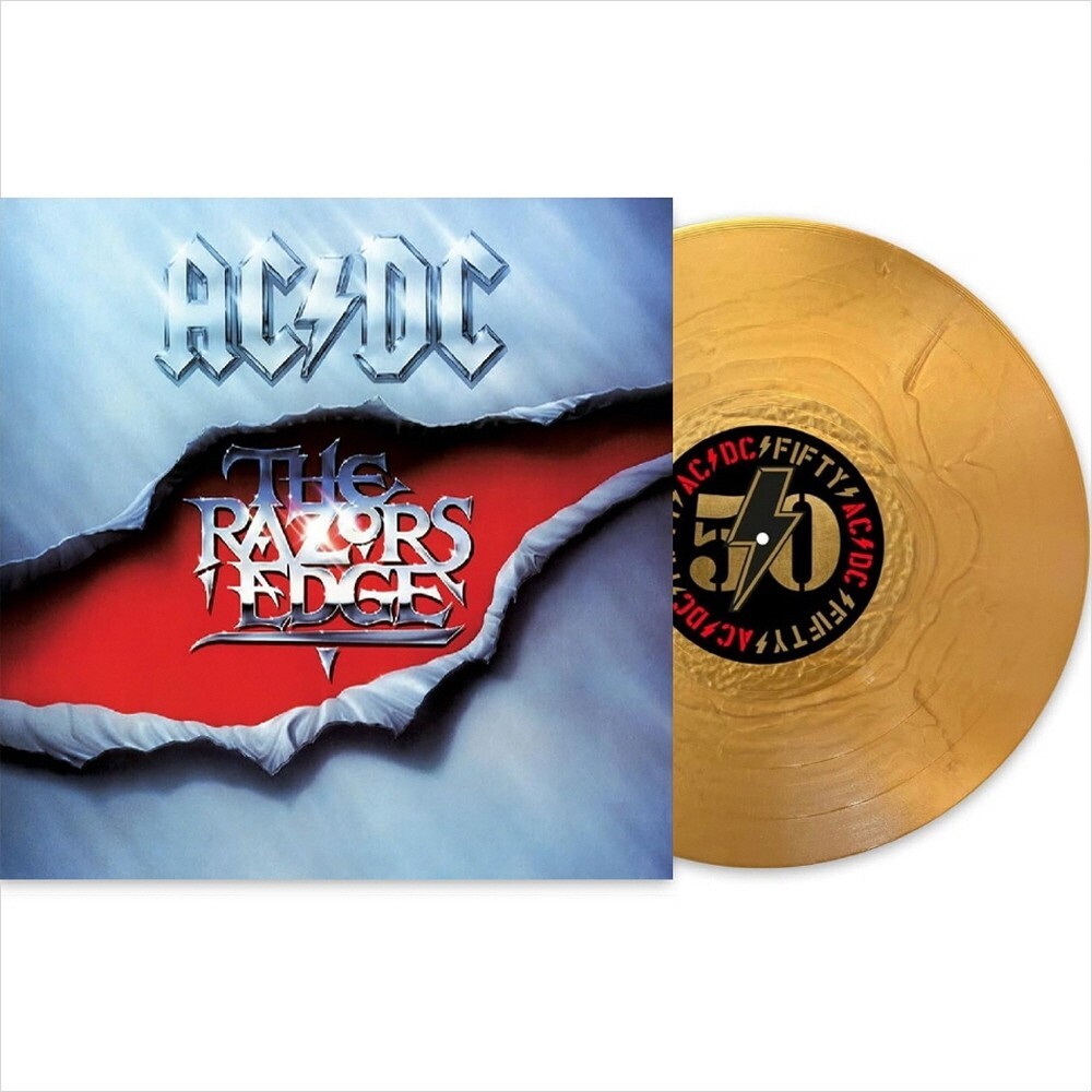 エーシー・ディーシー　AC/DC サイン入り　レコード LP) AC/DC - The Razor's Edge (50th Anniversary) (Gold Color Vinyl