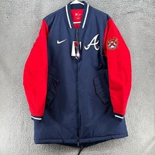 Nike Navy Atlanta Braves Dugout Performance Full-Zip Jacket Men's Sz Large NWT