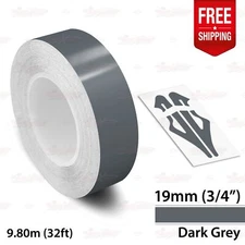 DARK GRAY 3/4" 19mm Roll PIN STRIPE Car Striping Line TAPE Decal Vinyl Sticker
