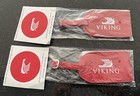 TWO Viking Cruise Luggage Tags Red Leather Authentic NEW w/TWO Viking Stickers! — photo 1