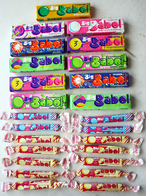 25X RARE VINTAGE 80'S BIG BABOL CHEWING GUM SEALED PACKS PERFETTI NEW DEAD STOK