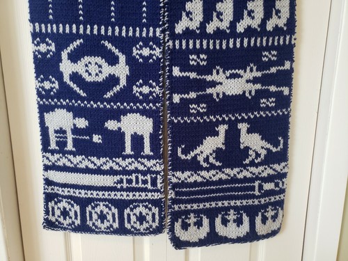 Intricate Hand Knitted Star Wars Body Wrap 108" X 12" Shawl Scarf Boba Fett - Picture 3 of 11