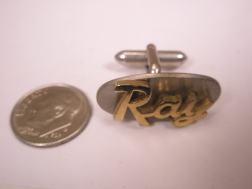 RAY Monogram Initials SWANK SINGLE Vintage Cuff Link replace lost/broken zj37 - Picture 2 of 5