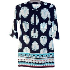 Crown & Ivy Women 4 Navy Aqua Magenta Pink Micro Mini Satin Dress Bell Sleeve