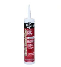 Kwik Seal Plus: 10.1 oz. White Premium Kitchen and Bath Siliconized Caulk