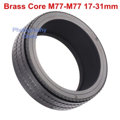 Brass M77-M77 17-31mm Helicoid Adjustable Extension Focusing Adapter Macro Tube
