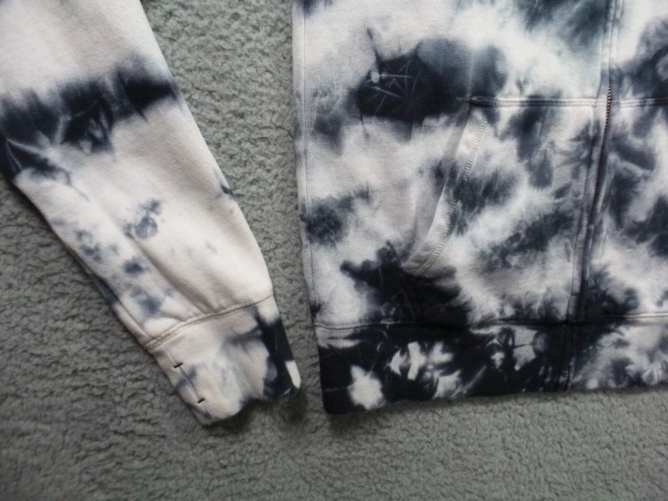 NFL Team Apparel Raiders Womens Sweatshirt Size S White Black Tie Dye Full Zip - Image 4 of 4