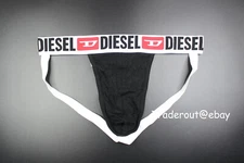 Diesel Men black D logo cotton stretch jock strap jockstrap underwear M L XL