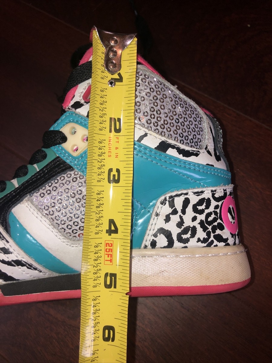 OSIRIS NYC 83 SLM Girls High Top Sequin Zebra Print Pink