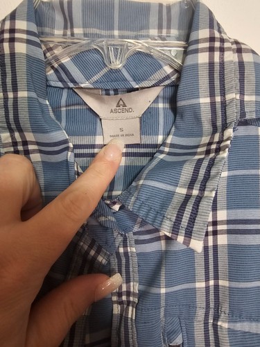 Ascend Women's Bass Pro Shop Fishing Shirt Sz S Blue Performance L/S Button Up - Picture 4 of 8
