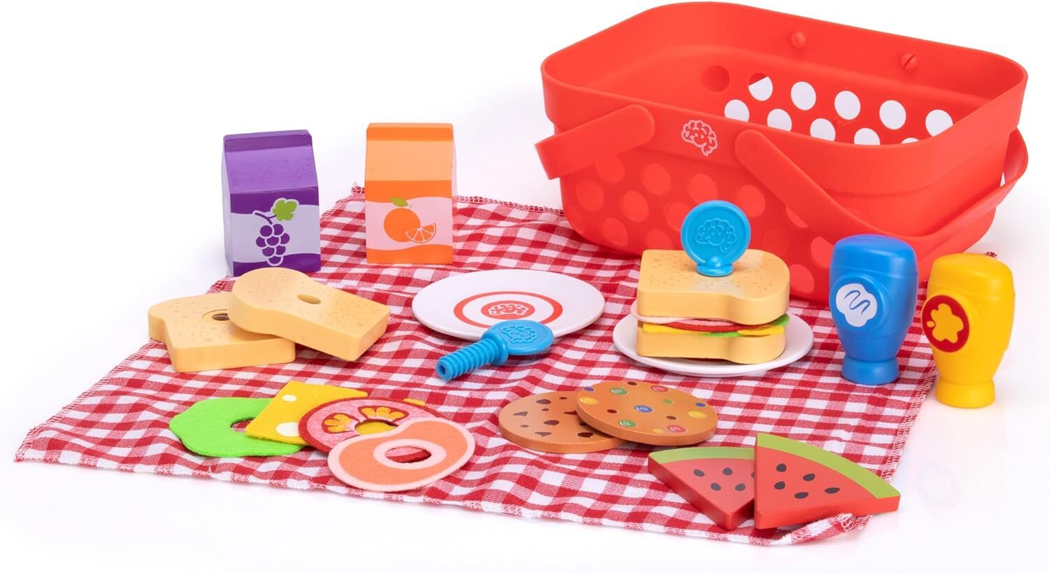 Набор для пикника Fat Brain Toys Pretendables - Детская игрушечная корзина для пикника и заготовка 9490₽