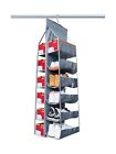 12-Pocket Hanging Shoe Rack for Closet Extra-Large Shoe Organizer Gray