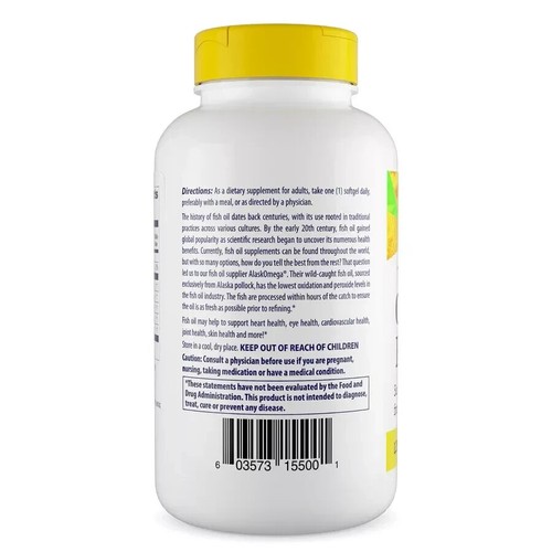 Healthy Origins - Omega-3 Fish Oil (Triple Strength) 1250mg - 180 Softgels - Picture 2 of 8