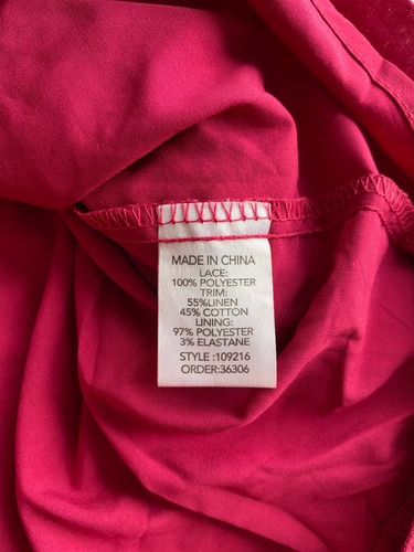 Liz Jordan Dress Womens Size 12 Pink Lace Sleeveless V-Neck Lined Zip A-Line - Picture 11 of 14
