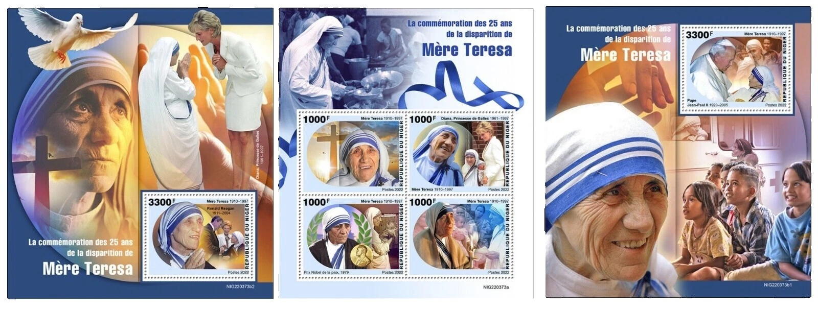 Historical Figures Nigerien Stamp Blocks