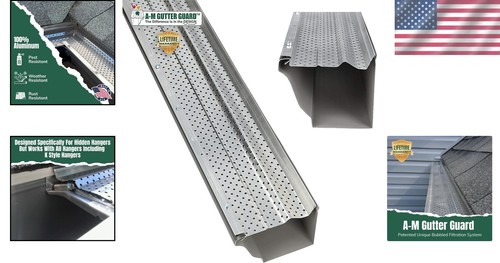 Premium Aluminum Gutter Guard - 6 Inch, Rust Proof, 13 Piece Set Made in USA - Picture 2 of 11