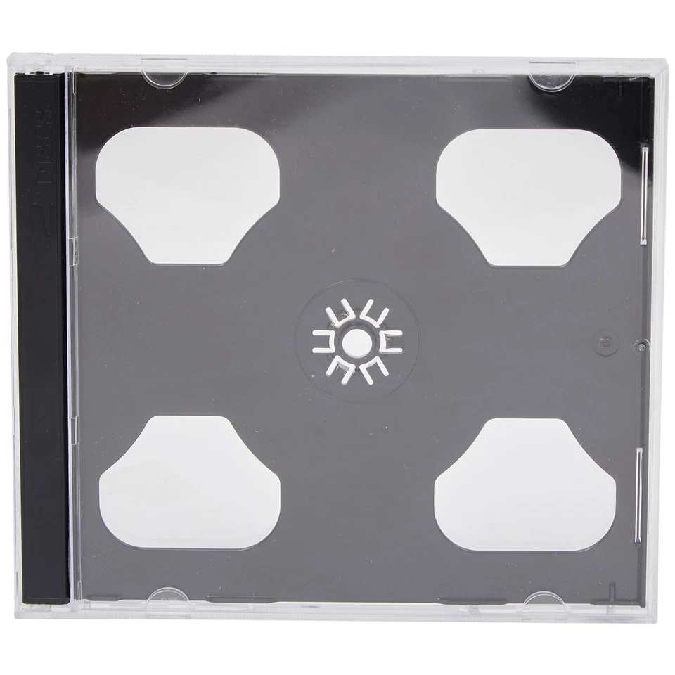 DRAGON TRADING 10 x Double CD Jewel Cases with Black Tray and 10 mm Spine for 2 Discs