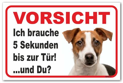 AdriLeo Schild - Vorsicht Jack Russell Terrier - 5 Sekunden - Achtung Hund