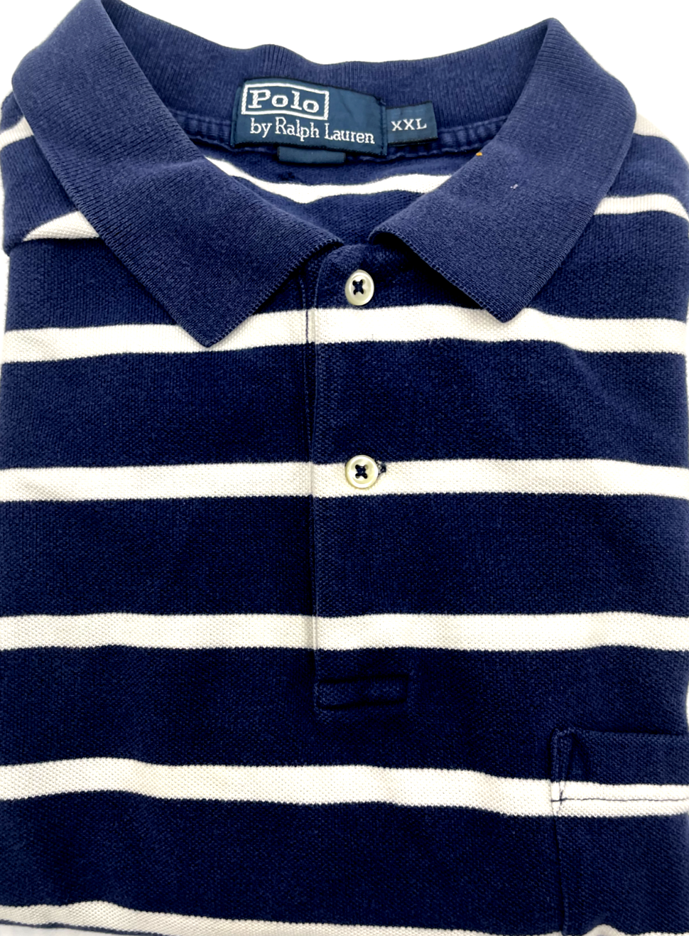 VINTAGE Polo Ralph Lauren camicia uomo XXL blu bianco a righe manica corta RedPony