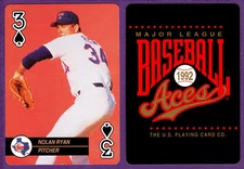 Nolan Ryan Texas Rangers 1992 U.S. Playing Card Co. Baseball Aces 3 of Spades