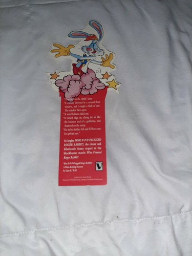 Vintage Who Plugged Roger Rabbit Bookmark 1991 Walt Disney Company Amblin - Picture 3 of 3