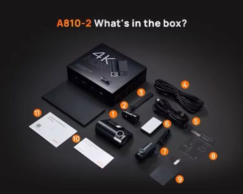 70mai A810 4k UHD HDR Dash Cam SET Rear Cam 24hr Park UP03 Hardwire Kit - LOCAL - Foto 24 di 24