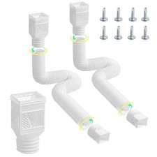 Uimoso Rain Gutter Downspout Extensions 2-Pack Flexible Downspout Extender White