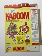 VINTAGE 1973 KABOOM GENERAL MILLS CEREAL BOX PDQ & Sonny Shaker Offer