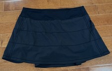 Lululemon Black Lined Pace Rival Skort Skirt Sz. 12