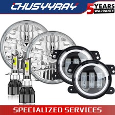 7inch Round Led Headlights4inch Led Fog Light Combo Fit 2007-2009 Jeep Wrangler