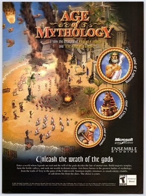 Age Of Mythology - RTS PC Game -  Vintage Original Print Ad - Promo Art 2002