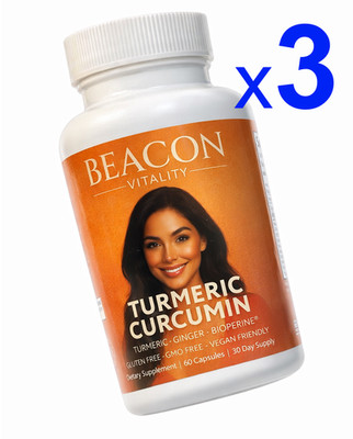 Turmeric+Ginger+Curcumin+Pepper Combo -Premium Quality Ingredients - QTY: 3