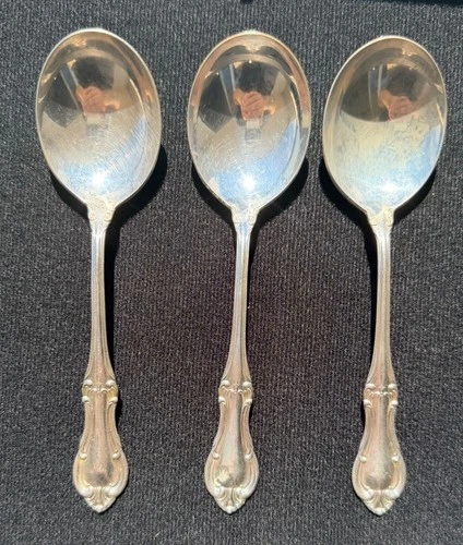 Sterling Silver Place Soup Spoon Set (3) – International “Joan of Arc” – 6"