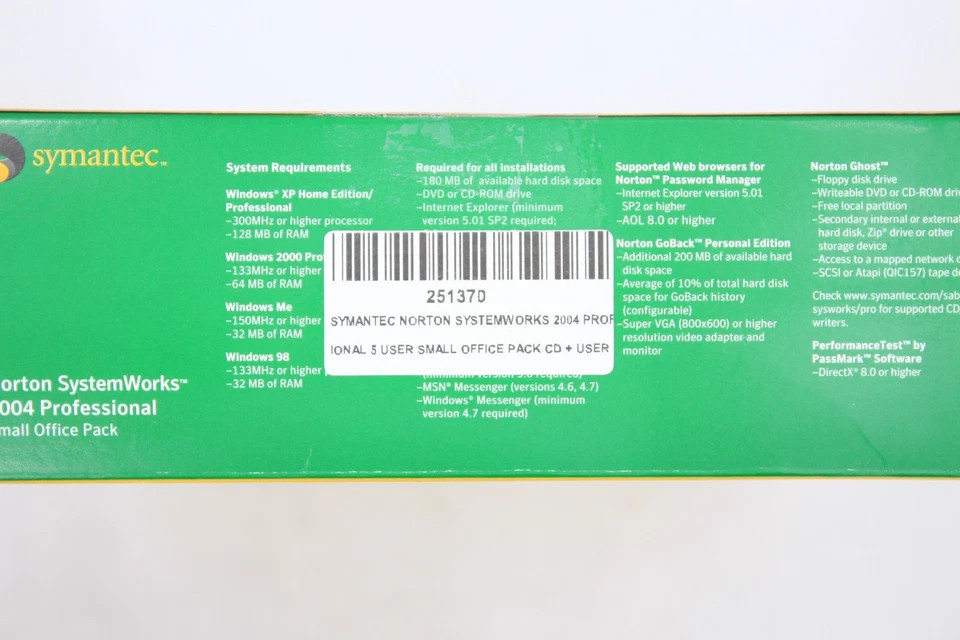 Norton SystemWorks 2004 Professional PC Software CD Manual Retro RETAIL BIG BOX - Image 4 of 4